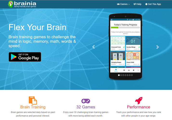 Brainia Brain Training Games Home