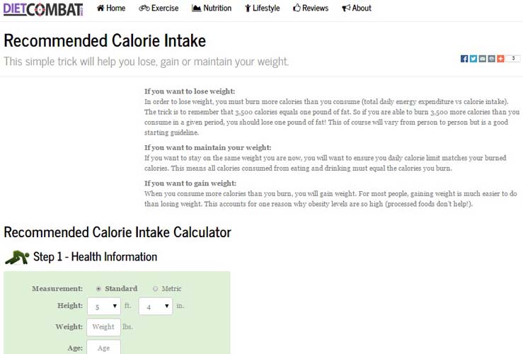 Calorie Intake Calculator