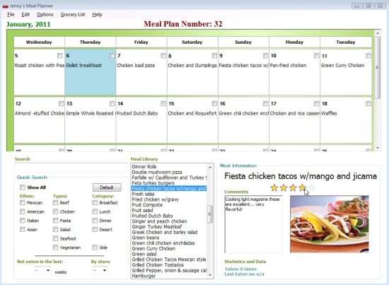 Meal Planner Main Page